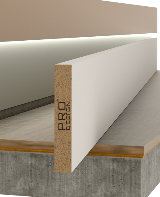 Отделка стен и потолка МДФ вставка в плинтус Pro Design 80 мм (грунт под покраску)