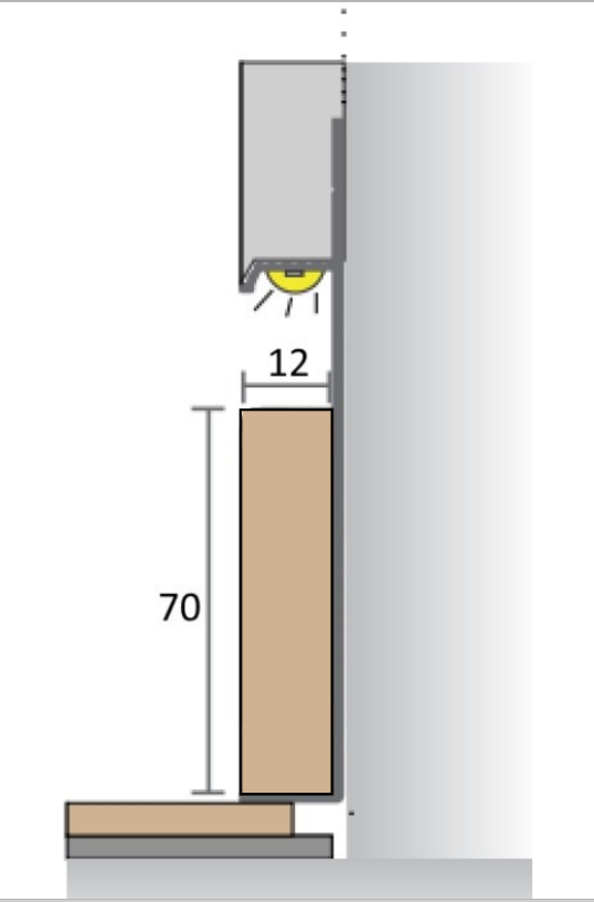 Отделка стен и потолка МДФ вставка в плинтус Pro Design 70 мм матовая эмаль (RAL / NCS / RAL Design)