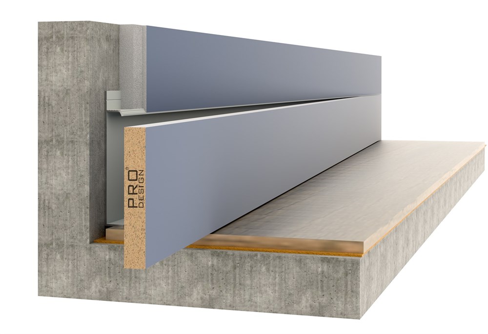 Отделка стен и потолка МДФ вставка в плинтус Pro Design 80 мм матовая эмаль (RAL / NCS / RAL Design)