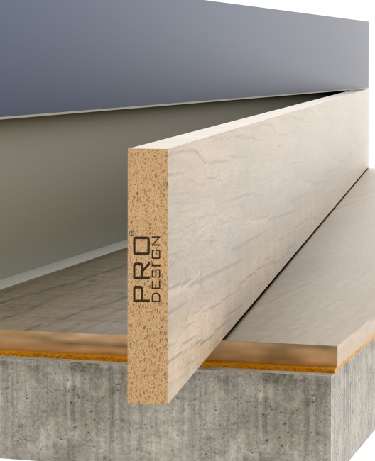 Отделка стен и потолка МДФ вставка в плинтус Pro Design 80 мм (Шпон ДУБА)