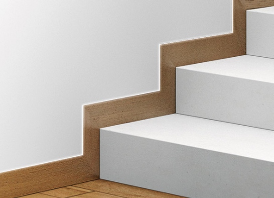 Отделка стен и потолка МДФ вставка в плинтус Pro Design 80 мм (Шпон ДУБА)