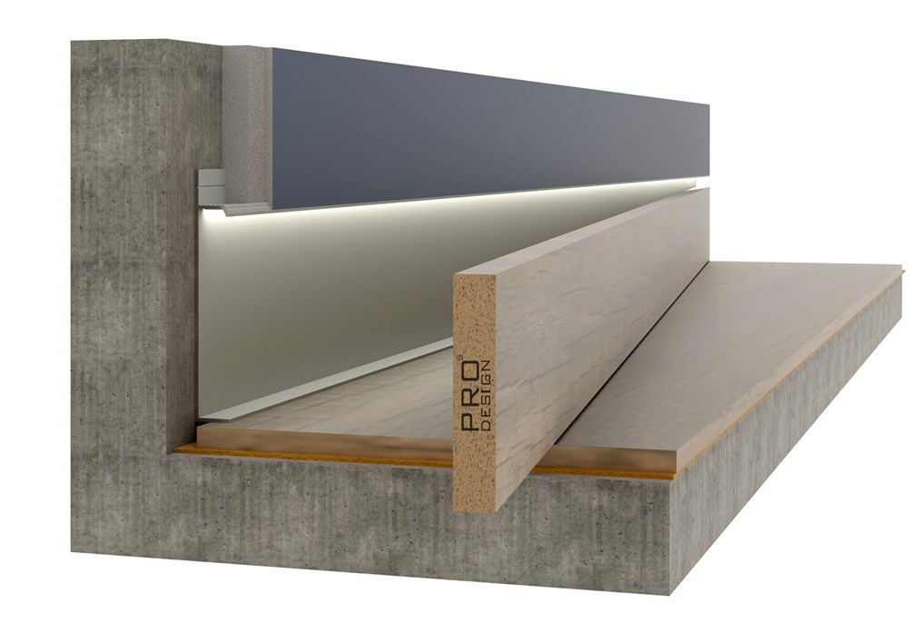 Отделка стен и потолка МДФ вставка в плинтус Pro Design 80 мм (Шпон ДУБА)