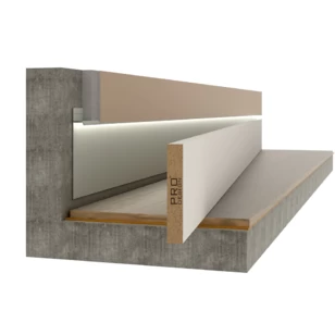 МДФ вставка в плинтус Pro Design до 200 мм (грунт под покраску)