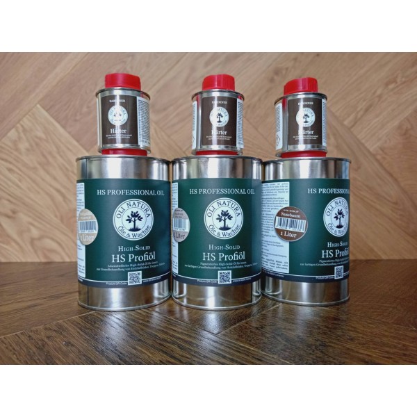 Сопутствующие товары Масло для паркета OLI-Natura HS Profioil Профессиональное масло (Натуральное) + Отвердитель, 1л