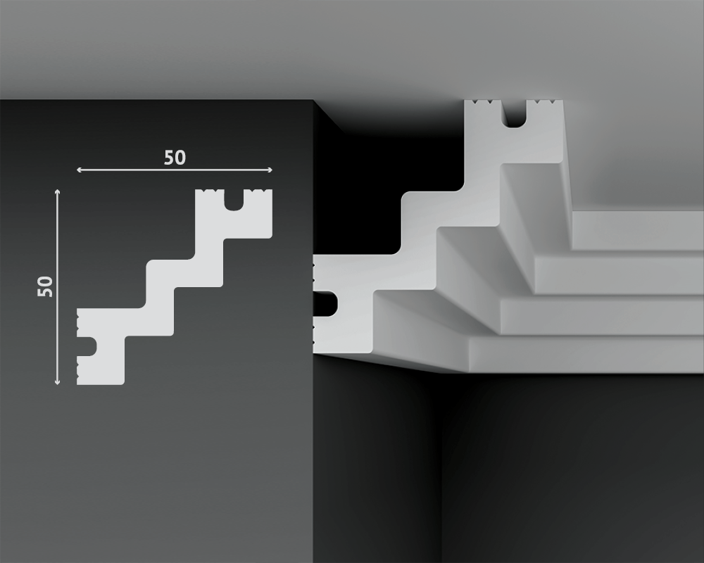 Отделка стен и потолка Карниз Decostar Polystyle SG-B50/50