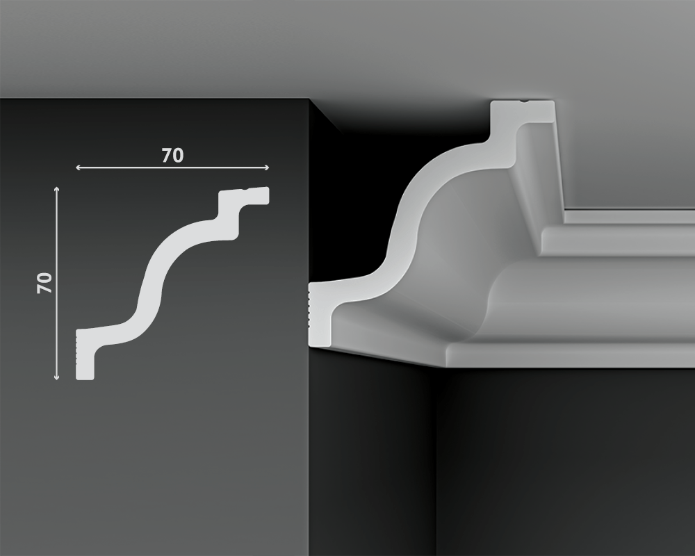 Отделка стен и потолка Карниз Decostar Polystyle SG-B70/70