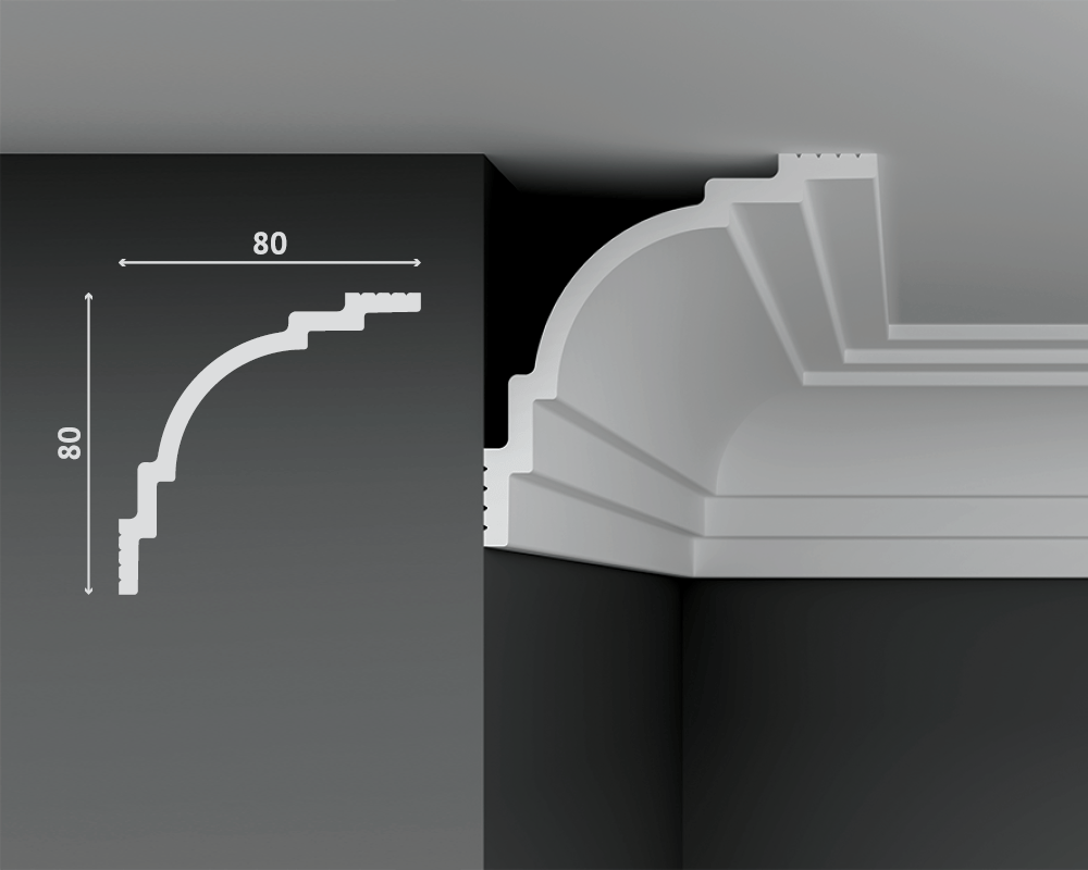 Отделка стен и потолка Карниз Decostar Polystyle SG-B80/80
