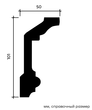 Отделка стен и потолка Карниз Европласт 1.50.121 гибкий 50х101х2000 мм