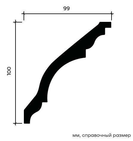 Отделка стен и потолка Карниз Европласт 1.50.139 жёсткий 99х100х2000 мм