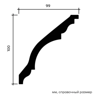Карниз Европласт 1.50.139 жёсткий 99х100х2000 мм