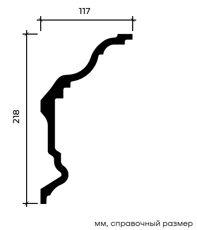 Отделка стен и потолка Карниз Европласт 1.50.132 гибкий 117х218х2000 мм