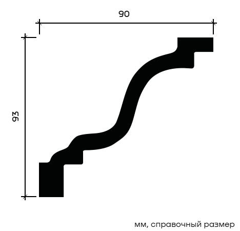 Отделка стен и потолка Карниз Европласт 1.50.126 жёсткий 90х93х2000 мм