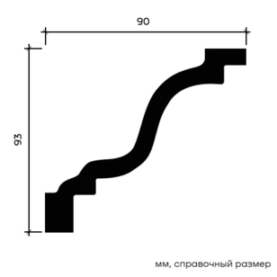 Карниз Европласт 1.50.126 жёсткий 90х93х2000 мм