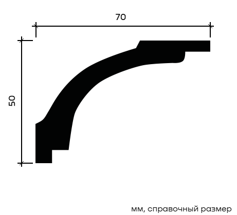 Отделка стен и потолка Карниз Европласт 1.50.160 гибкий 70х50х2000 мм