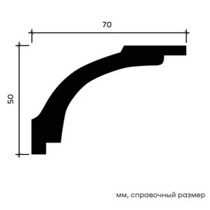 Карниз Европласт 1.50.160 гибкий 70х50х2000 мм