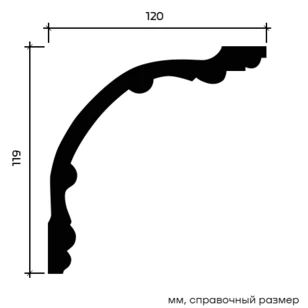 Карниз Европласт 1.50.168 гибкий 120х119х2000 мм