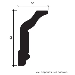 Карниз Европласт 1.50.174 гибкий 36х62х2000 мм