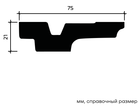 Отделка стен и потолка Карниз Европласт 1.50.266 гибкий 75х21х2000 мм