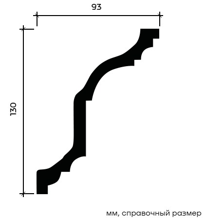 Отделка стен и потолка Карниз Европласт 1.50.254 жёсткий 93х130х2000 мм
