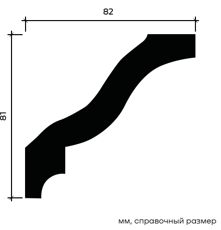 Отделка стен и потолка Карниз Европласт 1.50.144 жёсткий 82х81х2000 мм