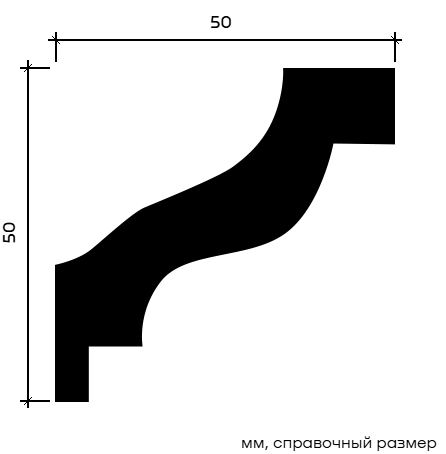 Отделка стен и потолка Карниз Европласт 1.50.103 гибкий 50х50х2000 мм