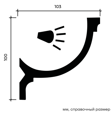 Отделка стен и потолка Карниз Европласт 1.50.261 гибкий 103х100х2000 мм