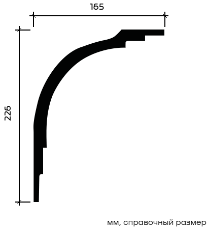 Отделка стен и потолка Карниз Европласт 1.50.271 жёсткий 165х226х2000 мм