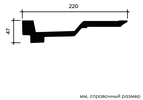 Отделка стен и потолка Карниз Европласт 1.50.269 жёсткий 220х47х2000 мм