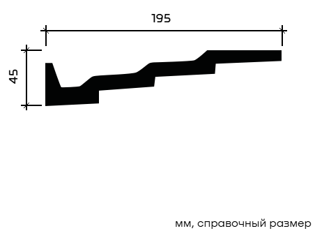 Отделка стен и потолка Карниз Европласт 1.50.142 гибкий 195х45х2000 мм