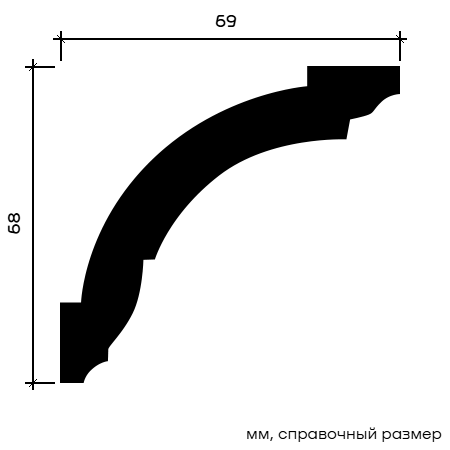 Отделка стен и потолка Карниз Европласт 1.50.101 гибкий 69х68х2000 мм