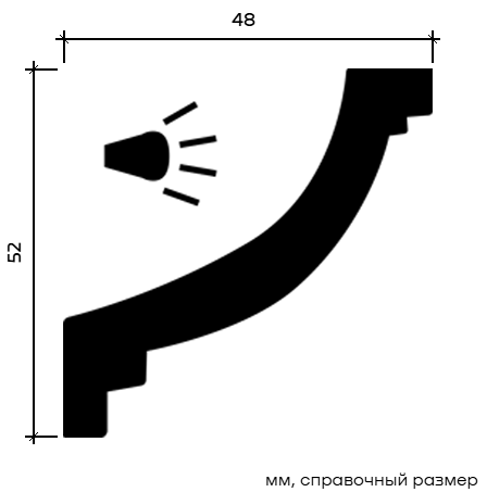 Отделка стен и потолка Карниз Европласт 1.50.215 гибкий 48х52х2000 мм
