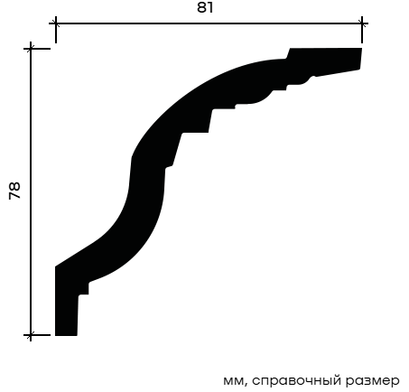 Отделка стен и потолка Карниз Европласт 1.50.179 гибкий 81х78х2000 мм