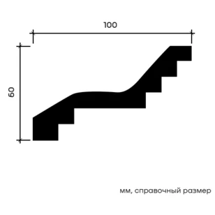 Карниз Европласт 1.50.276 жёсткий 100х60х2000 мм