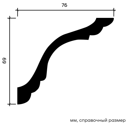 Отделка стен и потолка Карниз Европласт 1.50.102 гибкий 76х69х2000 мм