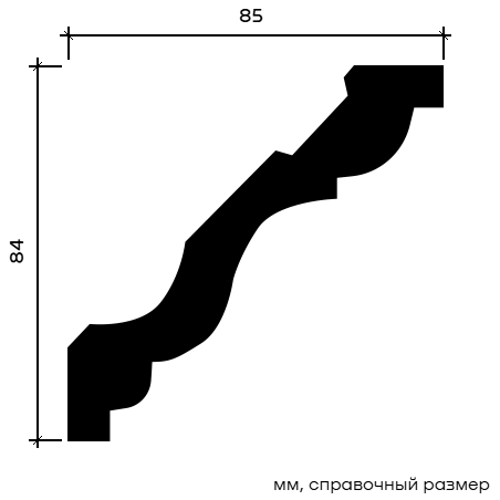 Отделка стен и потолка Карниз Европласт 1.50.293 жёсткий 85х84х2000 мм