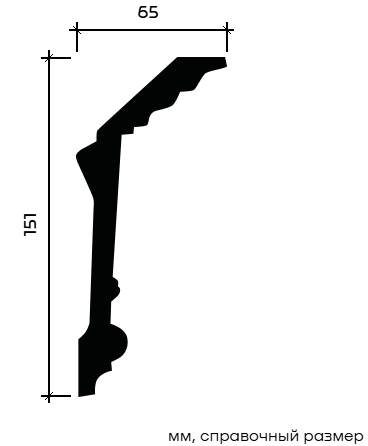 Отделка стен и потолка Карниз Европласт 1.50.163 гибкий 65х151х2000 мм