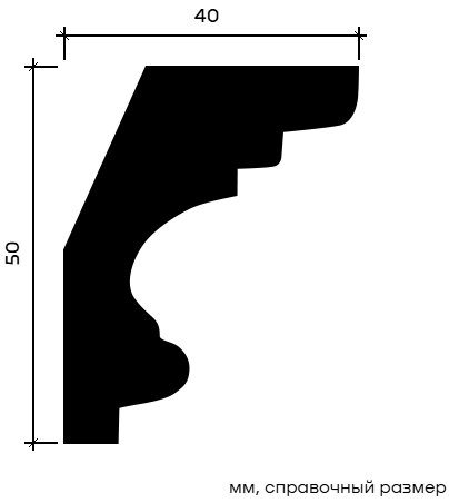 Отделка стен и потолка Карниз Европласт 1.50.122 жёсткий 40х50х2000 мм