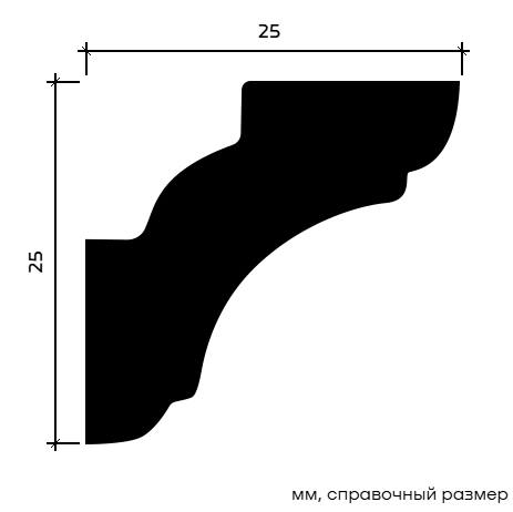 Отделка стен и потолка Карниз Европласт 1.50.292 жёсткий 25х25х2000 мм