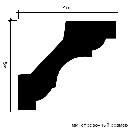 Отделка стен и потолка Карниз Европласт 1.50.115 гибкий 46х49х2000 мм