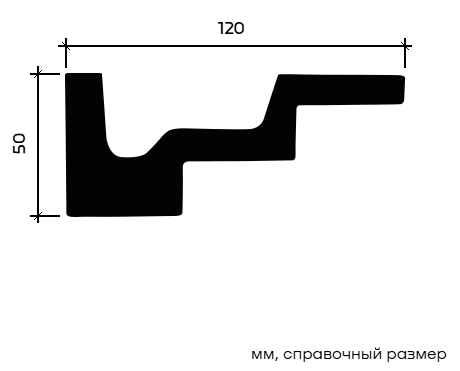 Отделка стен и потолка Карниз Европласт 1.50.262 жёсткий 120х50х2000 мм