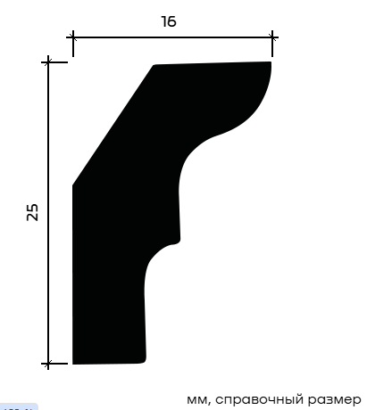 Отделка стен и потолка Карниз Европласт 1.50.155 жёсткий 16х25х2000 мм