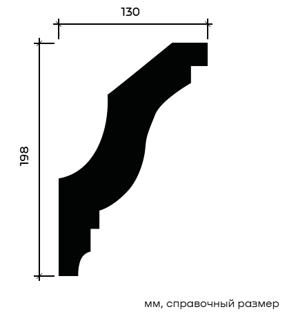 Отделка стен и потолка Карниз Европласт 1.50.273 гибкий 130х198х2000 мм