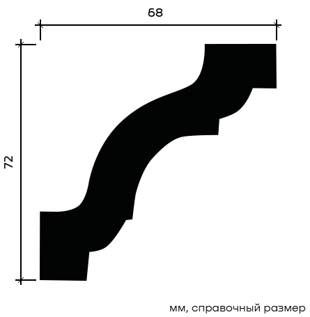 Отделка стен и потолка Карниз Европласт 1.50.141 гибкий 68х72х2000 мм