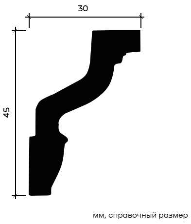 Отделка стен и потолка Карниз Европласт 1.50.171 гибкий 30х45х2000 мм