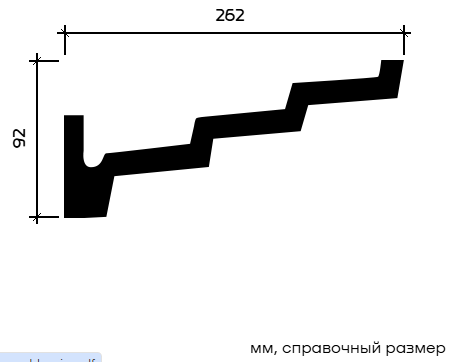Отделка стен и потолка Карниз Европласт 1.50.145 жёсткий 262х92х2000 мм