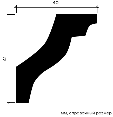 Отделка стен и потолка Карниз Европласт 1.50.150 жёсткий 40х41х2000 мм