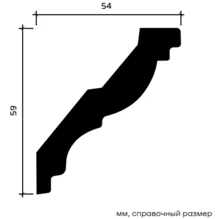 Карниз Европласт 1.50.288 жёсткий 54х59х2000 мм
