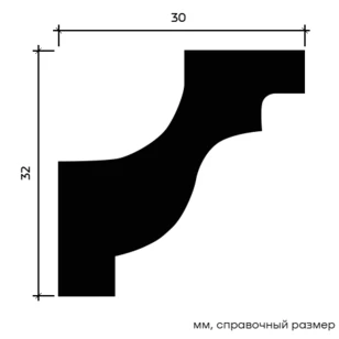 Карниз Европласт 1.50.130 жёсткий 30х32х2000 мм