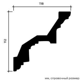 Карниз Европласт 1.50.111 жёсткий 118х112х2000 мм