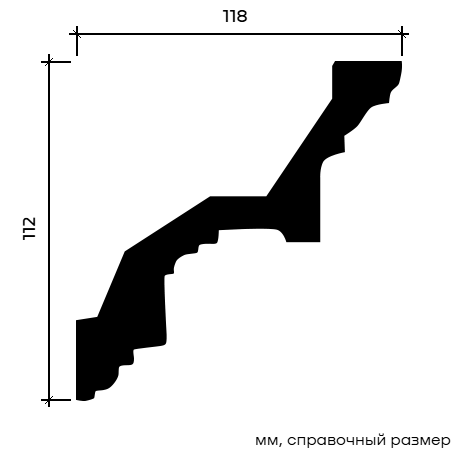 Отделка стен и потолка Карниз Европласт 1.50.111 гибкий 118х112х2000 мм